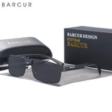 BARCUR Sunglasses Men’s Original Rectangle Fashionable Business Sunglasses – Polarized UV400 Protection for Driving Hiking Sports and Casual Wear – Trendy Fashion Shades Oculos De Sol with Anti-Reflective TAC Lenses