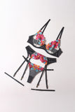 Garden Bra and Garter Set