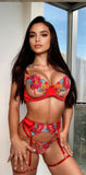 Garden Bra and Garter Set