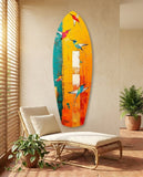 Birds in Colors Glass Wall Art
