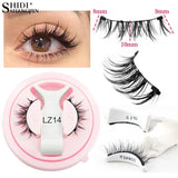 Hot 1 Pair Magnetic Eyelashes Handmade Fluffy Faux Mink Lashes Reusable Natural False Eyelashes and Magnetic Tweezers Set Makeup
