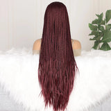99J Burgundy Goddess Twist Braids Wig | HD Lace Frontal | Knotless | Baby Hair