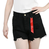 3pcs Women's High Waist Denim Shorts 2025 Summer Black Blue White Hot Pants Ripped Jeans Shorts Woman Short Trousers Streetwear