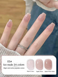 10ML 1-24PCS Milk White Jelly Gel Nail Polish Nail Art 2026 New Popular Nail Supplies UV LED Light Nails Black Red Nails