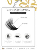 GROINNEYA Cluster Lashes DIY Eyelash Extension C Curl Long Individual Lashes Mixed Tray Faux Mink Lash Clusters Extensions