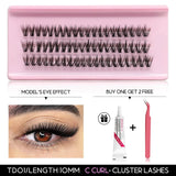 GROINNEYA Lash Clusters Kit Cat Lashes with Lash Bond & Seal Wispy Cluster Eyelash Clusters Kit DIY Eyelash Extensions at Home