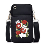 Women's Handbags Black Explosive Coffee Cat Messenger Bags | Female Cartoon Shoulder Bag Purse (Fashion Mobile Phone Crossbody Bags)