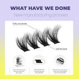 GROINNEYA Lashes Clusters Cat Eyelashes Wispy Individual Lashes Extensions Volume Fluffy Clusters Lashes DIY Eyelashes Makeup