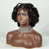 Handmade Bantu Knots Braided Wig | Short Knotless Braids | Full Lace Wig with Baby Hair | Synthetic Braiding Wig for Black Women