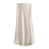 Refined Silk Midi Skirt