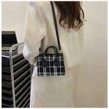 Women's Mini Handbag & Ladies Pouch | Fashion Check Pattern Shoulder Bag & Crossbody Messenger Bag (Lightweight Simple Elegant Tote)