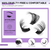 GROINNEYA DIY Eyelash Extension Kit Lashes Clusters Set Mix Eyelashes Full Set With Lash Bond&Seal and Eyelash Tweezers Makeup
