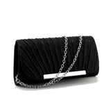 Metal Luxury Women Evening Bags | Ruched Design Sequined Small Envelope Shaped Box Party Wedding Event Handbags Purse