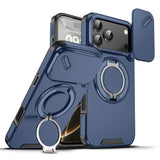 For Magsafe Magnetic Ring Holder Fold Bracket Phone Case For iPhone 17 Air 16 15 14 Plus 13 12 11 Pro Max 16E Slide Camera Cover
