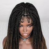 36" Water Wave Braided Wig | Lace Front | Baby Hair | Long Braids
