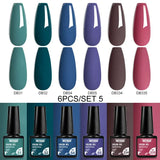 MTSSII 6PCS/Set Sparkly Red Roes Red Gel Nail Polish Shinning Nail Art LED UV Gel Varnish Nail Supplies Manicure Kit for Nails