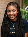 32" Cornrow Braided Wig | Full Lace Box Braids | Transparent Lace Front Wig for Black Women