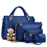 Three Strap Soft PU Shoulder Bag | Letter Detail Satchel
