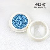 White Acrylic Flower Nail Art Decorations Mixed Size Rhinestones Red Blue Gem Manicure Tools Accessories DIY Nails Design 5g