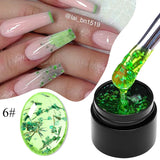 MEET ACROSS 5ml Pink Dried Flower Gel Nail Polish Natural Flower Fairy Nail Art Gel Soak Off UV LED Painting Varnishes For Nails