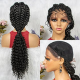 Braided Ponytail Wig | Kinky Curly Lace Front with Baby Hair