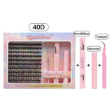 DIY Lashes Extension Kit Eyelashes 40D 8-16mm 240PCS Clusters Lash Bond and Seal Makeup Tools for Gluing  Lashes Gluing Glue