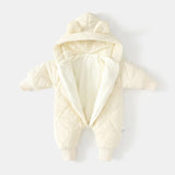  Winter Baby Outwear Clothing Fur Lining Warm Toddler Girl's Boy's Rompers Cartoon Bear Infant Jumpsuit
