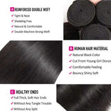12-42 Inch Bone Straight Human Hair Bundles Brazilian Human Hair Weave Human Hair Long Remy Hair Extension Natural Black