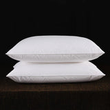 2pcs White Goose Down Feather Pillow for Sleeping Soft Bed Pillow with 100% Cotton Shell Standard Queen Size Back, Side Sleeper