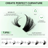 GROINNEYA DIY Lash Clusters Kit Mixed Tray Eyelash Extension Full Set Individual Lashes with Lash Bond&Seal and Tweezers Tool