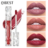 Diamond Shimmer Waterproof Lipgloss 10 Colors Liquid Lipstick Glitter Shiny Pearl Glaze Long Lasting Lip Tint Women Makeup