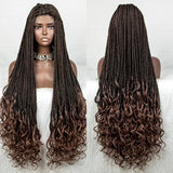 36" Water Wave Braided Wig | Lace Front | Baby Hair | Long Braids