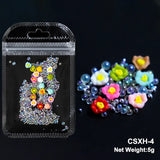 White Acrylic Flower Nail Art Decorations Mixed Size Rhinestones Red Blue Gem Manicure Tools Accessories DIY Nails Design 5g