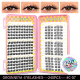 GROINNEYA Eyelashes Clusters 320 pcs Natural Eyelash extension Cluster Lashes Volume Mixed Tray Lashes Cluster Natural Lashes