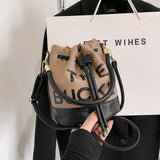 Women's Bucket Bag | PU Drawstring Shoulder and Crossbody Handbag