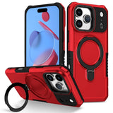 Luxury Armor For Magsafe Magnetic Stand Holder Phone Case For iPhone 17 Pro Max 17 Air Ring Bracket Shockproof Bumper Cover