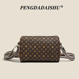 Alphabet Print Shoulder Bag For Women Rectangular Polyester Crossbody With Interior Slot Pocket