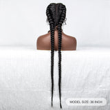 36" Twist Braided Wig | Lace Front | Natural Color | Clearance Sale