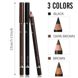 6/12Pcs Waterproof Eyebrow Pencil Easy Color Natural Black Brown Eye Makeup Pen Cosmetic Beginner Practice Eyebrow Beauty Tools