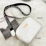 Fashion Wave Pattern Women's Shoulder Bag | Solid Color Crossbody Bag & PU Leather Wide Strap Purse (Female Handbags)