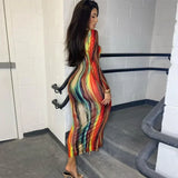 Spring And Summer Dresses For Women Chest Wrap Printed Off Shoulder Bandage Slim Sexy Long Dress 2023 New Fashion party MsChuh