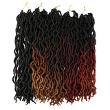 Goddess Faux Locs Crochet Hair | Soft Curly Ombre Dreadlock Extensions (Synthetic Braiding)