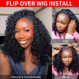 300 Density Burmese Curly Human Hair Wigs For Women 4C Afro Kinky Culry 3 IN 1 Half Wigs Human Hair Wigs 100% Human Hair On Sale