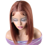 180% Density Honey Blonde Bob Wig | Straight T-Part Lace Front Brazilian Human Hair
