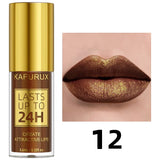 Glitter Shiny Bold& Intense Metallic Lip Glaze Pearlescent Lip Tint, Waterproof Long Lasting Lip Gloss Makeup Matte Lip Gift fo