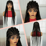 32" Natural Cornrow Knotless Braids Wig | Full Lace | Baby Hair