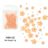 White Acrylic Flower Nail Art Decorations Mixed Size Rhinestones Red Blue Gem Manicure Tools Accessories DIY Nails Design 5g