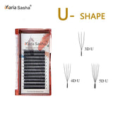 MARIA U 3D 4D 5D W Eyelashes U Shape Eyelash Extensions Soft Lashes Makeup Mesh Volume Eyelash