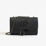 Women Sequined Chain Crossbody Bag With PU Leather - Chain Strap