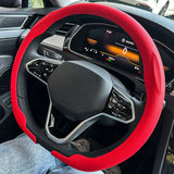 Steering Size 36-38cm Universal Non-slip Round Breathable leather Car Steering Wheel Cover Protector Suitable Auto Accessories